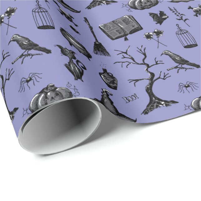Halloween Hand-Drawn Wrapping Paper (Roll Corner)