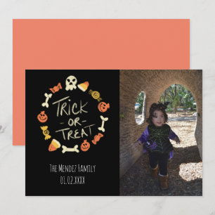 Halloween Hand Lettering Chalk Photo Card