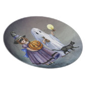 Halloween Hand Painted Treaters Plate (Right Side)