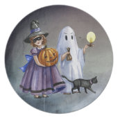 Halloween Hand Painted Treaters Plate (Front)