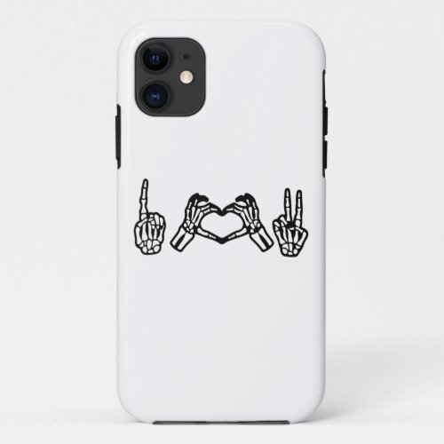 Halloween Hand Sign Language I Heart Peace iPhone 11 Case