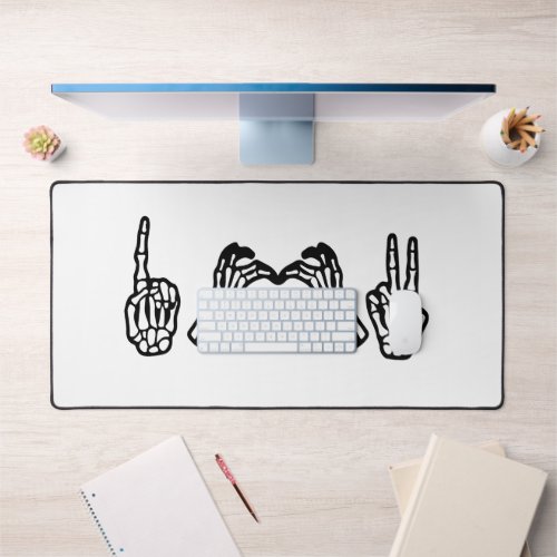 Halloween Hand Sign Language I Heart Peace Desk Mat