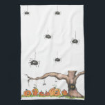 Halloween Hand Towel<br><div class="desc">Bring some Halloween spirit into the kitchen with these chatty pumpkins and spooky spiders</div>