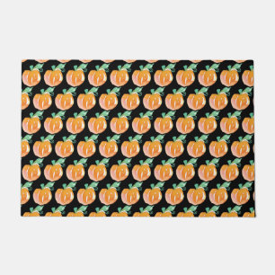 Halloween Hand Watercolored Pumpkins Pattern Doormat
