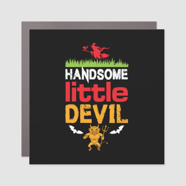 Halloween Handsome Little Birthday Car Magnet (Front)
