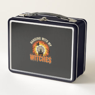 Halloween Hanging With My Witches Haunted House Metal Lunch Box