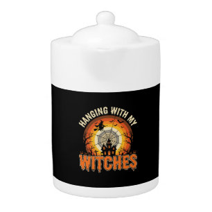 Halloween Hanging With My Witches Haunted House Teapot
