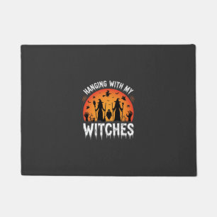 Halloween Hanging With My Witches Vintage Moon Doormat