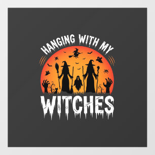 Halloween Hanging With My Witches Vintage Moon Floor Decals