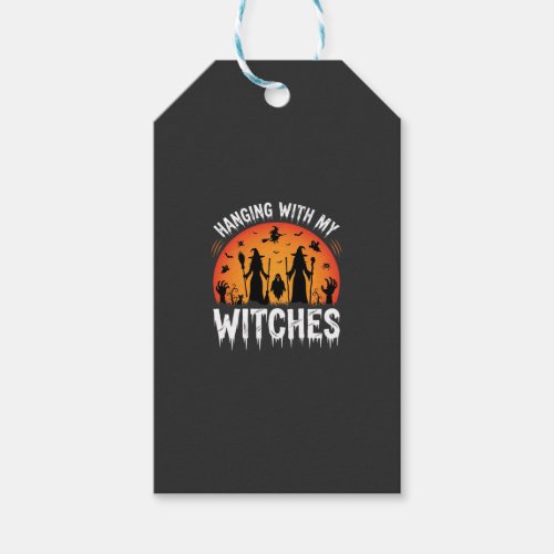 Halloween Hanging With My Witches Vintage Moon Gift Tags