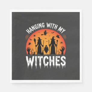 Halloween Hanging With My Witches Vintage Moon Napkins