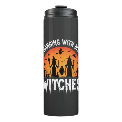 Halloween Hanging With My Witches Vintage Moon Thermal Tumbler