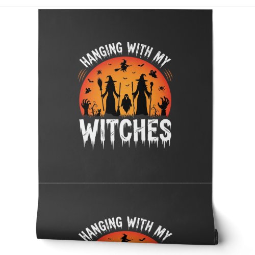 Halloween Hanging With My Witches Vintage Moon Wallpaper
