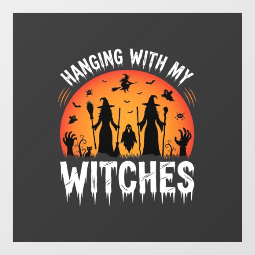 Halloween Hanging With My Witches Vintage Moon Window Cling