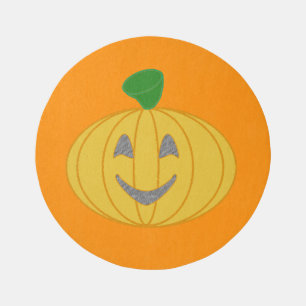 Halloween Happy Cheerful Cute Orange Pumpkin Outdoor Rug