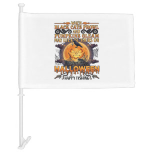 Halloween Happy Fishing Black Cats Pumpkins Crow A Car Flag