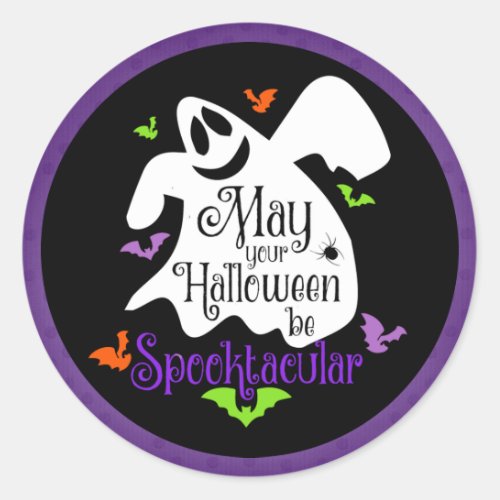 Halloween _ Happy Ghost Spooktacular Classic Round Sticker