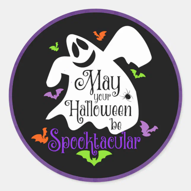 Halloween - Happy Ghost Spooktacular Classic Round Sticker | Zazzle