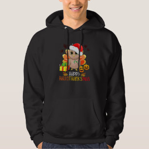 Halloween Happy Hallothanksmas Owl Christmas Thank Hoodie