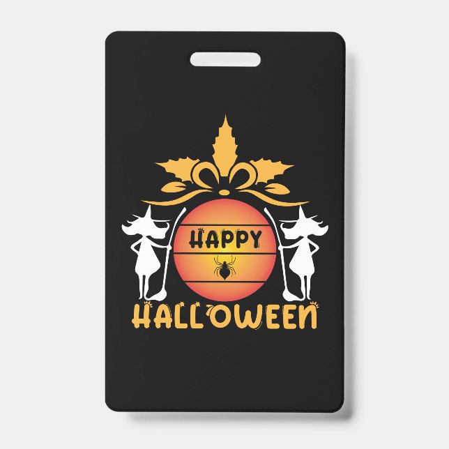 Halloween Happy Halloween Birthday Badge (Front)