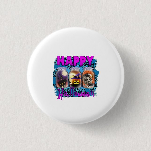 Halloween Happy Halloween Birthday Button (Front)