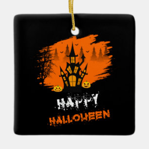 Halloween Happy Halloween Birthday Ceramic Ornament