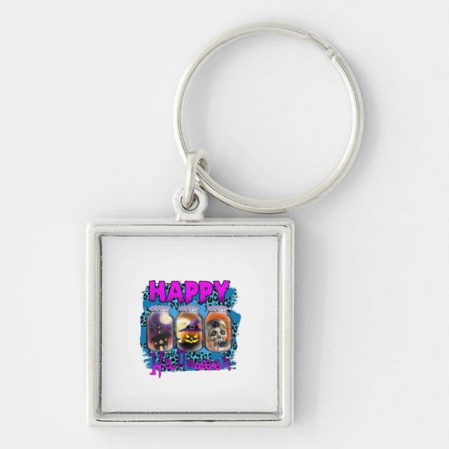 Halloween Happy Halloween Birthday Keychain (Front)