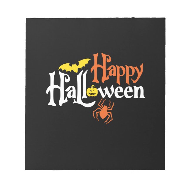 Halloween Happy Halloween Birthday Notepad (Front)