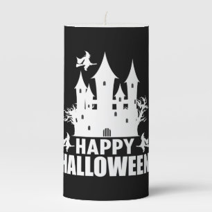 Halloween Happy Halloween Birthday Pillar Candle