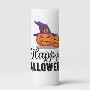 Halloween Happy Halloween Birthday Pillar Candle