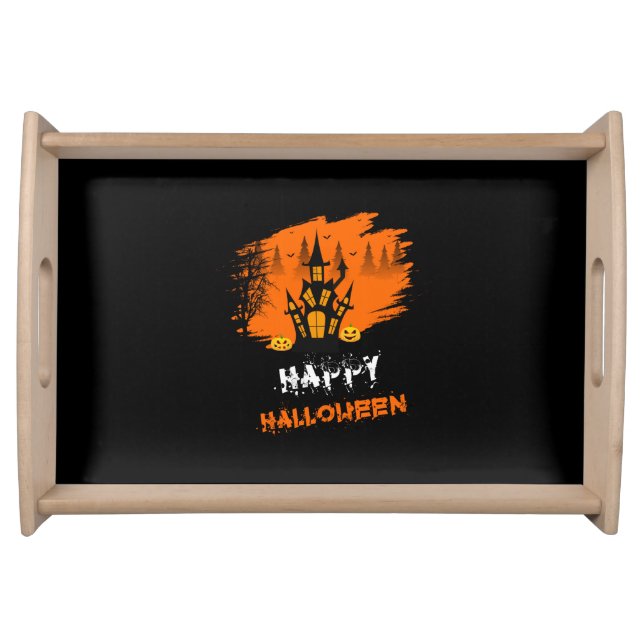 Halloween Happy Halloween Birthday Serving Tray (Front)