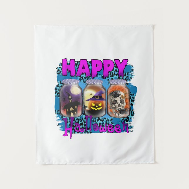 Halloween Happy Halloween Birthday Tapestry (Front)
