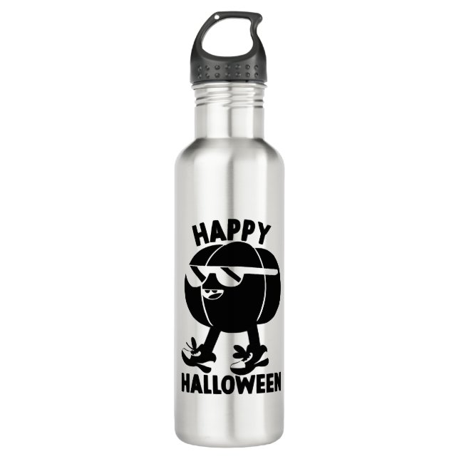 Halloween Happy Halloween Pumpkin Stainless Steel Water Bottle (Front)