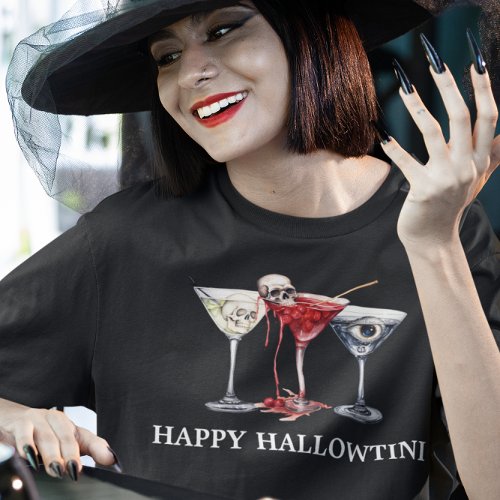 Halloween Happy Hallowtinti Cocktail Martini T_Shirt