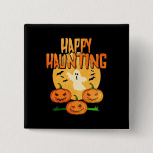 Halloween Happy Haunting Button
