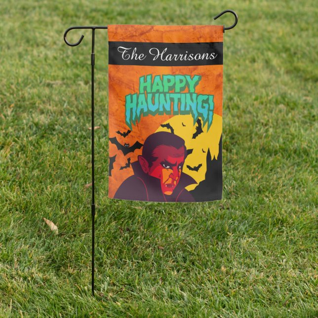 Halloween Happy Haunting Garden Flag (In SItu)