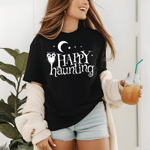 Halloween Happy Haunting Owl Starry Night Tri-Blend Shirt