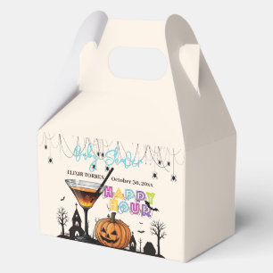 Halloween Happy Hour Pumpkin Cocktail Baby Shower Favor Boxes