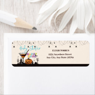 Halloween Happy Hour Pumpkin Cocktail Baby Shower Label