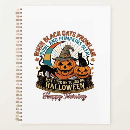 Halloween Happy Nursing Black Cats Pumpkins Witch Planner