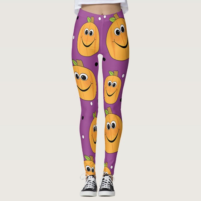 Halloween Happy Pumpkins Leggings (Front)