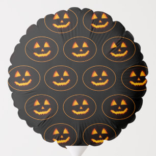Halloween Happy Pumpkins on Black Balloon