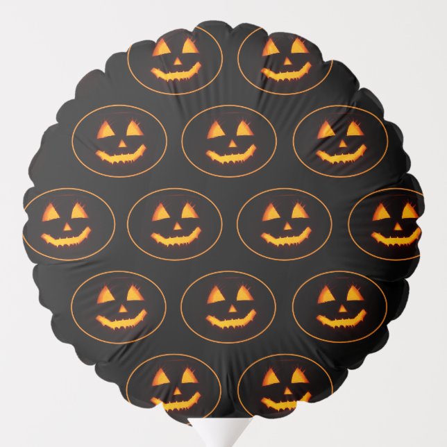 Halloween Happy Pumpkins on Black Balloon (Back)