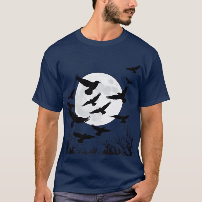 Halloween Harbingers Ravens Taking Flight Together T-Shirt (Front)