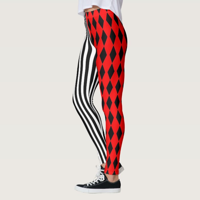 Halloween Harlequin and Stripes Leggings | Zazzle.com