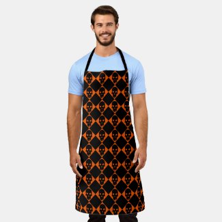 Halloween Harlequin Skull All-Over Print Apron