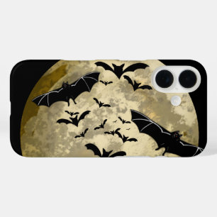 Halloween Harvest Full Moon And Night Flight Bats iPhone 16 Case