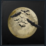Halloween Harvest Full Moon And Night Flight Bats Cloth Napkin<br><div class="desc">Cloth Cocktail Napkins printed with a Halloween Harvest Full Moon And Night Flight Bats hand drawn graphic artwork drawing design illustration by TheFabricSeal print on demand shop at Zazzle.com #ZazzleMade ©️Original. https://www.zazzle.com/store/thefabricseal This Halloween classic looking vintage style art piece features a creamy golden yellow moon and black colored bats in...</div>