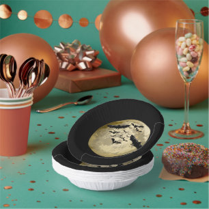 Halloween Harvest Full Moon And Night Flight Bats Paper Bowls