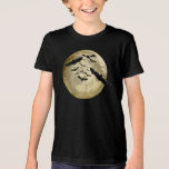 Halloween Harvest Full Moon And Night Flight Bats Tri-Blend Shirt<br><div class="desc">Kid's Bella Canvas Youth Tri-Blend T-Shirt and casual fun fashion statement apparel accessory printed with a Halloween Harvest Full Moon And Night Flight Bats hand drawn graphic artwork drawing design illustration by TheFabricSeal print on demand shop at Zazzle.com #ZazzleMade ©️Original. https://www.zazzle.com/store/thefabricseal This Halloween classic looking vintage style art piece features...</div>